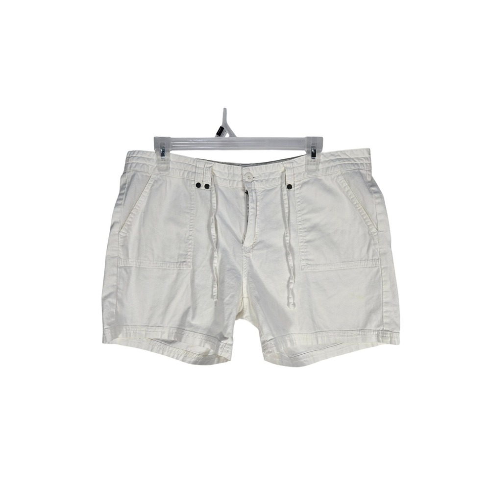 Prana Shorts Women 12 Halle Cargo White Drawstring Utility EUC Gorpcore Nautical